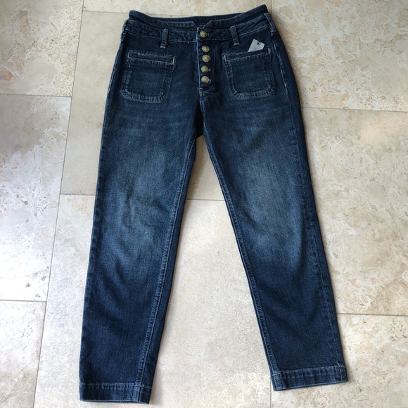 Anthropologie Ultra High Rise Slim Button Fly Jeans NWT Women’s Size 25P - Picture 3 of 11
